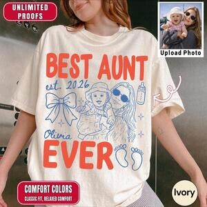 Custom Best Aunt Ever Shirt S Personalized Auntie Mothers Day Shirt